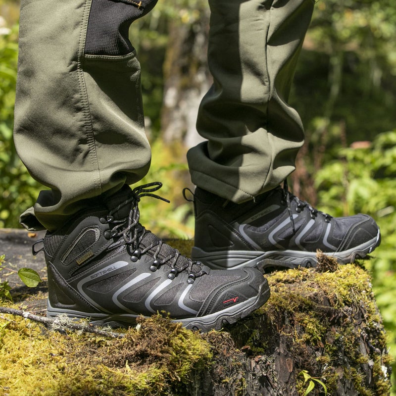 NORTIV 8 Men's Ankle High Waterproof Hiking Boots Outdoor Lightweight Shoes Trekking Trails Armadillo,Size 11,Black/Dark/Grey,160448_M - Image 2